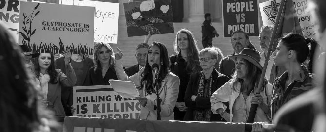 The People vs the Poison protesters gather at the US Supreme Court.