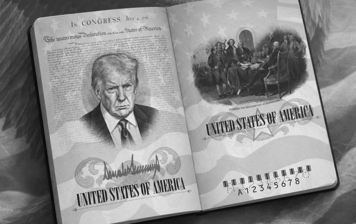An image of a proposed Trump passport as posted by the White House on X.