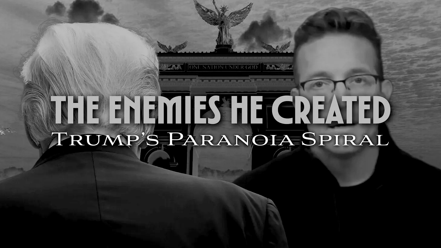 A picture of Trump with the writing: The enemies Trump has created